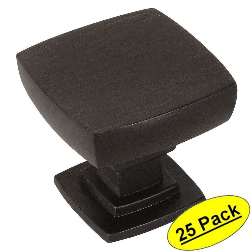*25 Pack* Cosmas Cabinet Hardware Oil Rubbed Bronze Modern Square Knobs #5232ORB