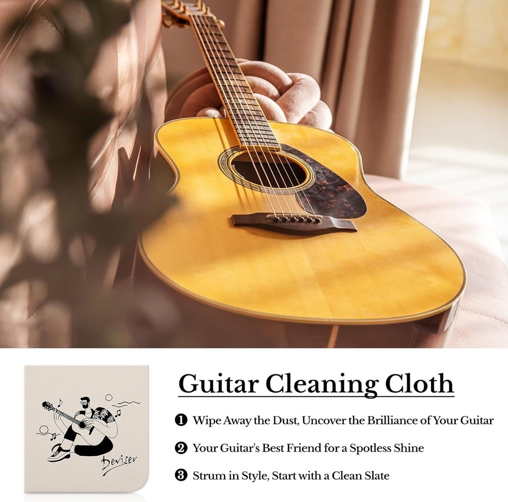 Professional Guitar Maintenance Bundle: Deviser Polish, Oil, Winder, Cleaner