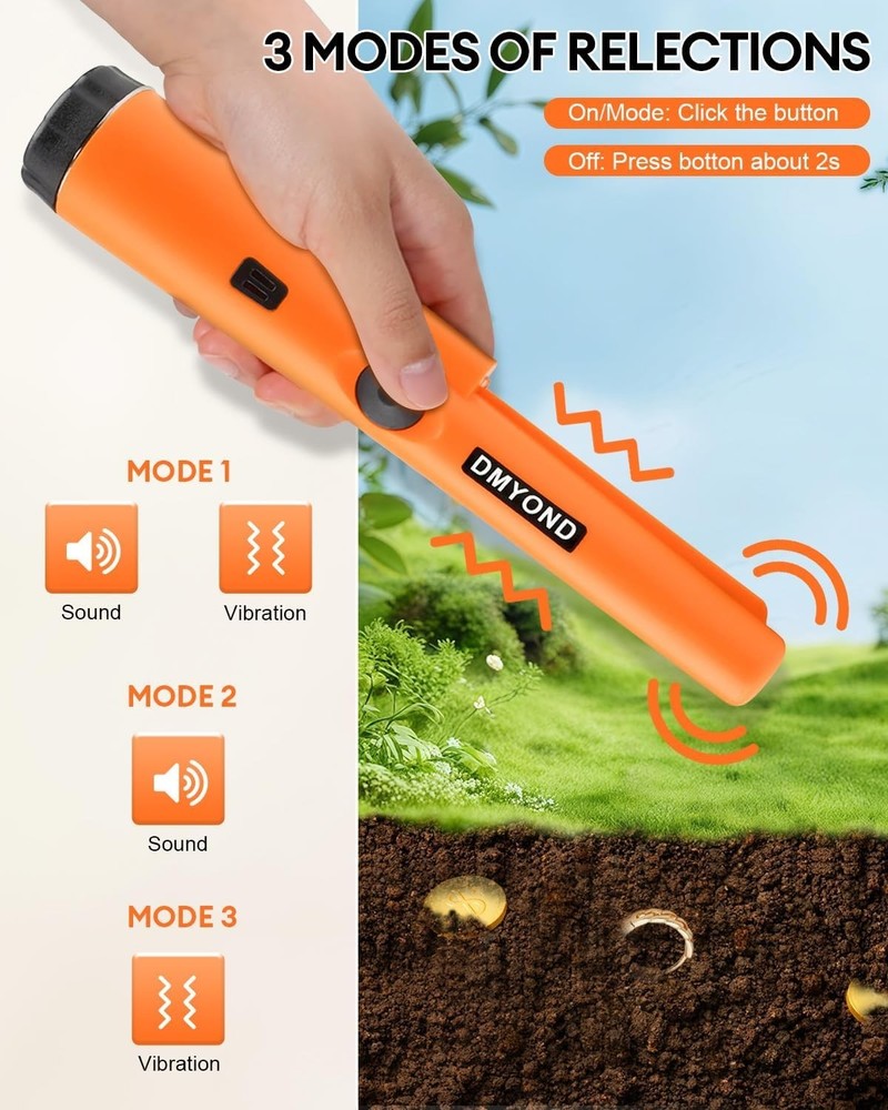 Professional 360° Waterproof Handheld Metal Detector - Compact and Easy to Use