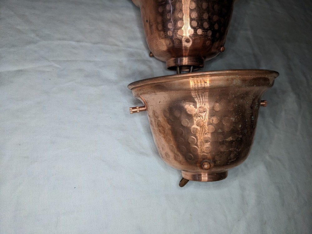 New Solid Copper Hammered Rain Chain Cup Replacement Part Cup + Hardware