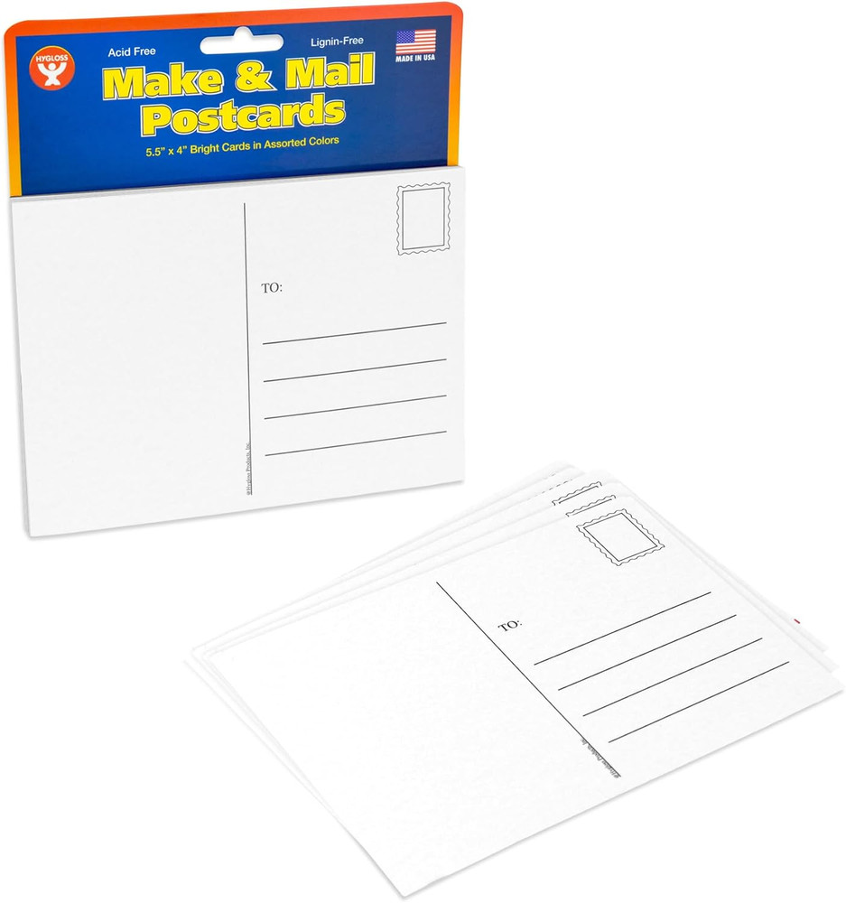 Blank Postcards for Mailing- 25-Pack Personalize-Your-Own Mailable White Postcar