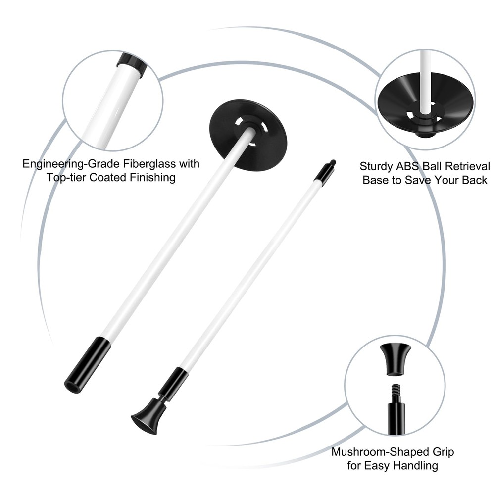 3ft Golf Flagstick - Portable Two-Section Design - Ball Retrieval Base - Perf...