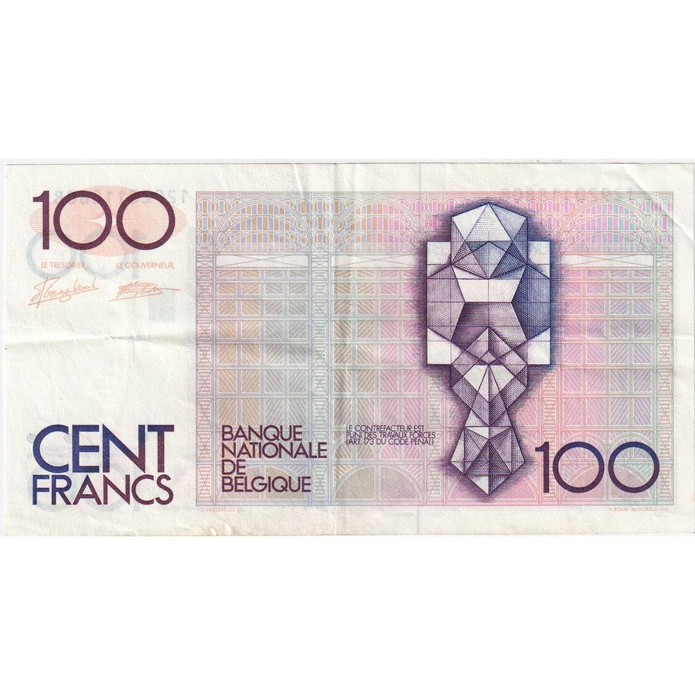 [#336633] Belgium, 100 Francs, EF