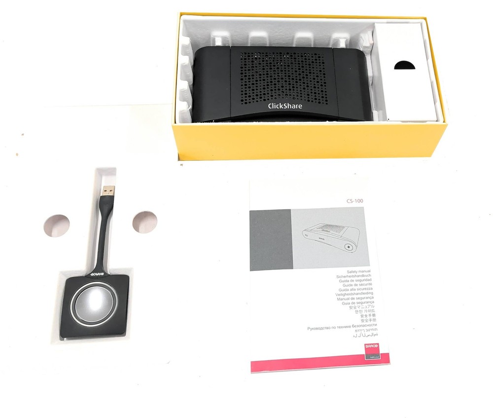 Barco ClickShare CS-100 Wireless Presentation R9861510 w/ AC Adapter, Open Box