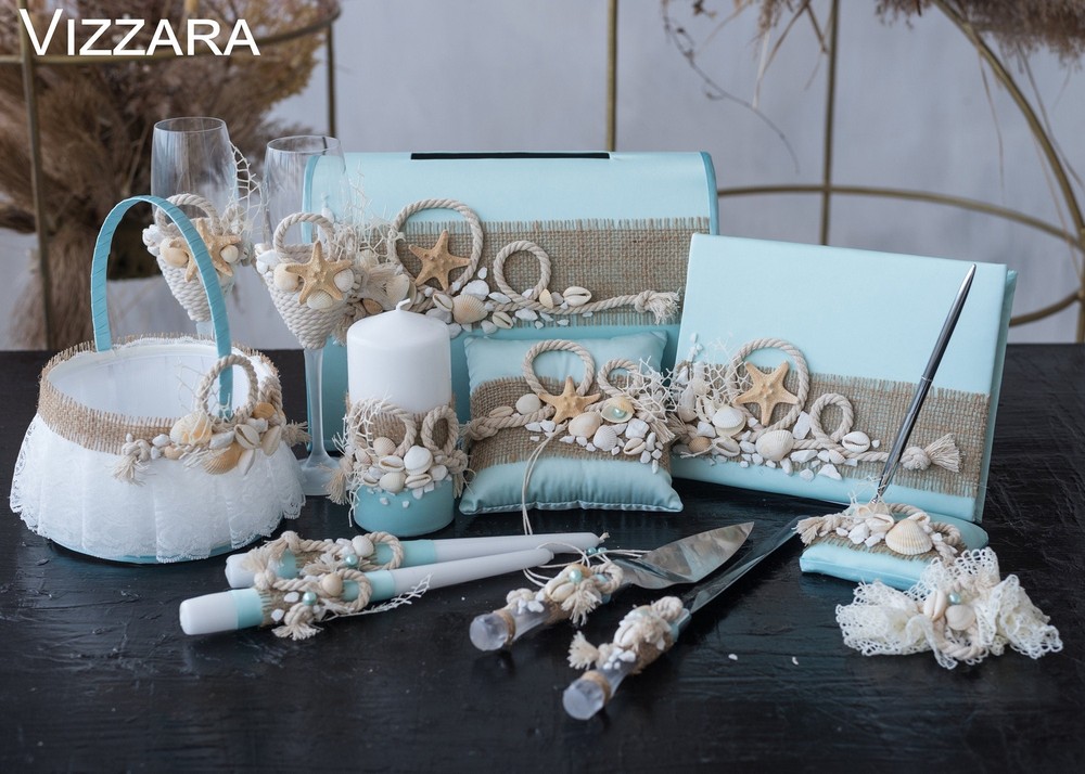 Cake server set Beach wedding Personalized Cake cutting set Rustic wedding