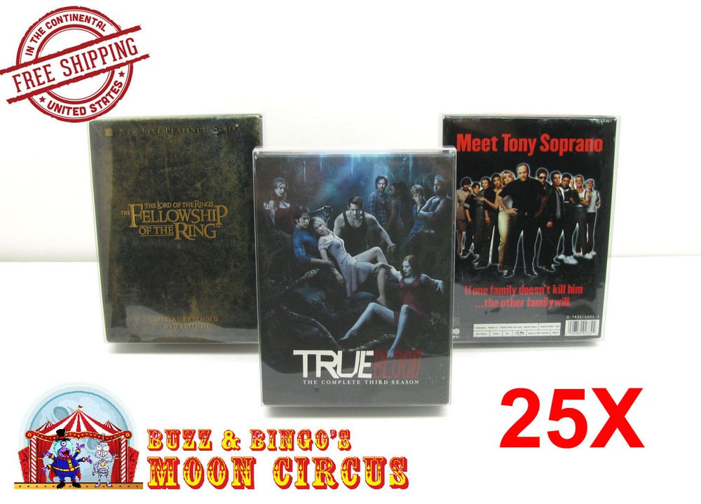 25x DVD OVERSIZED BOX SET (SIZE DVO D) - CLEAR PLASTIC PROTECTIVE BOX PROTECTOR