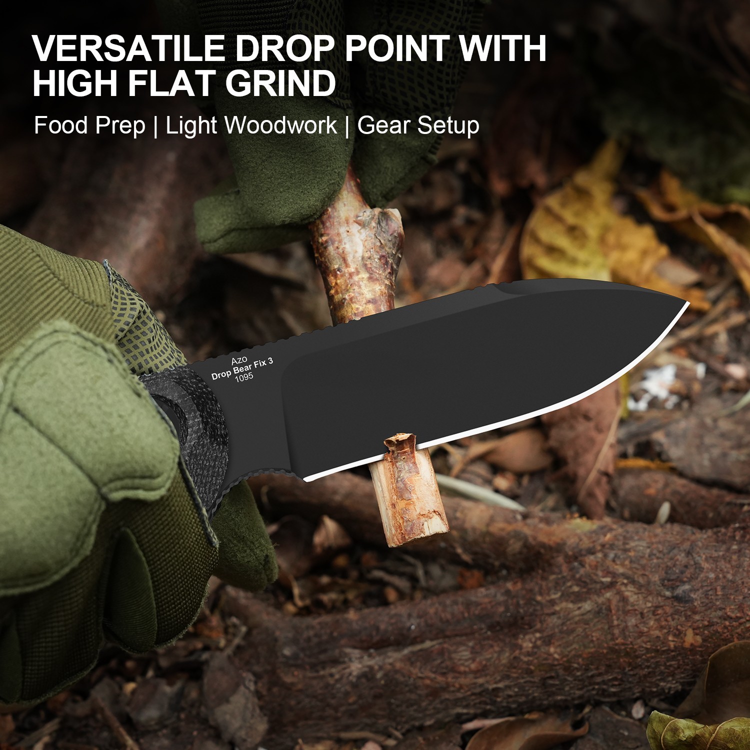 Kizer Drop Bear Fix 3 Fixed Knife 1095 Blade Micarta Handle Medium Size 1101A3