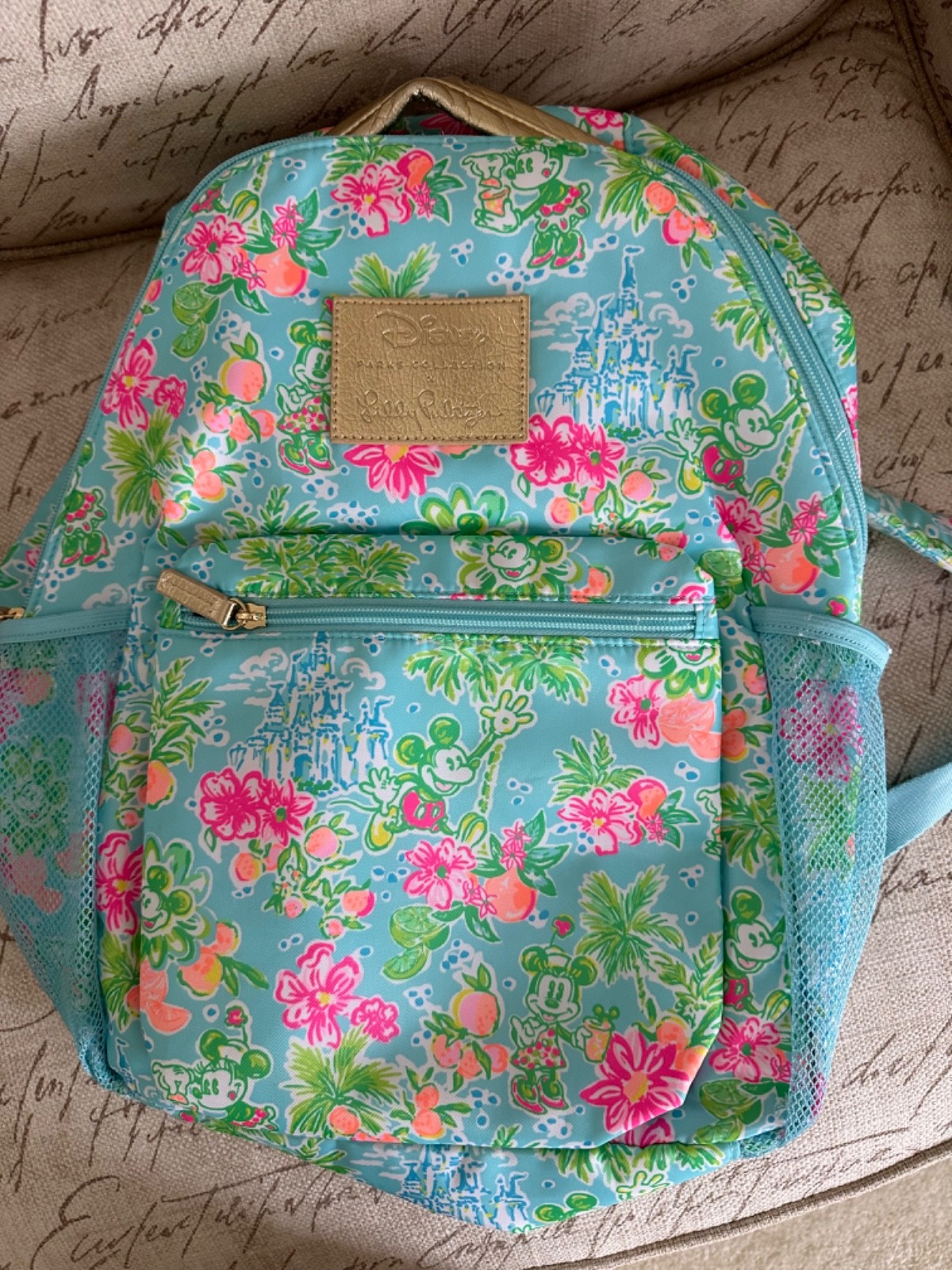 DISNEY PARKS LILLY PULITZER BACKPACK BLUE MICKEY MINNIE