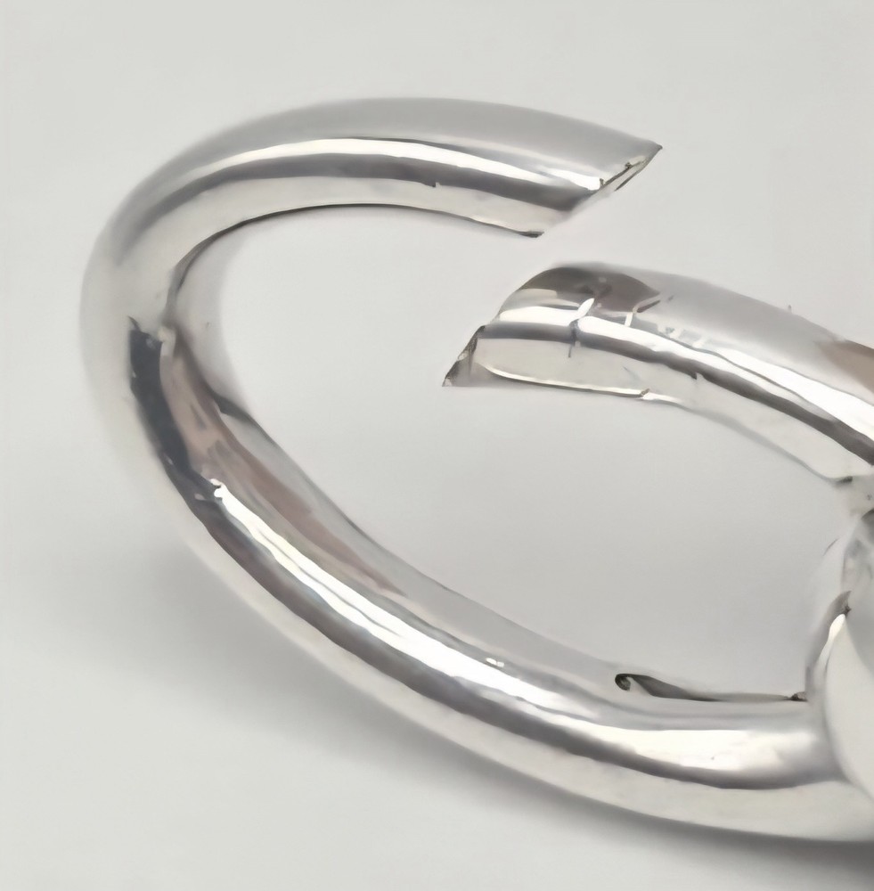 .925 Sterling Silver Oval Double Link Push Hinge Lever Clasp 23x8mm Extender