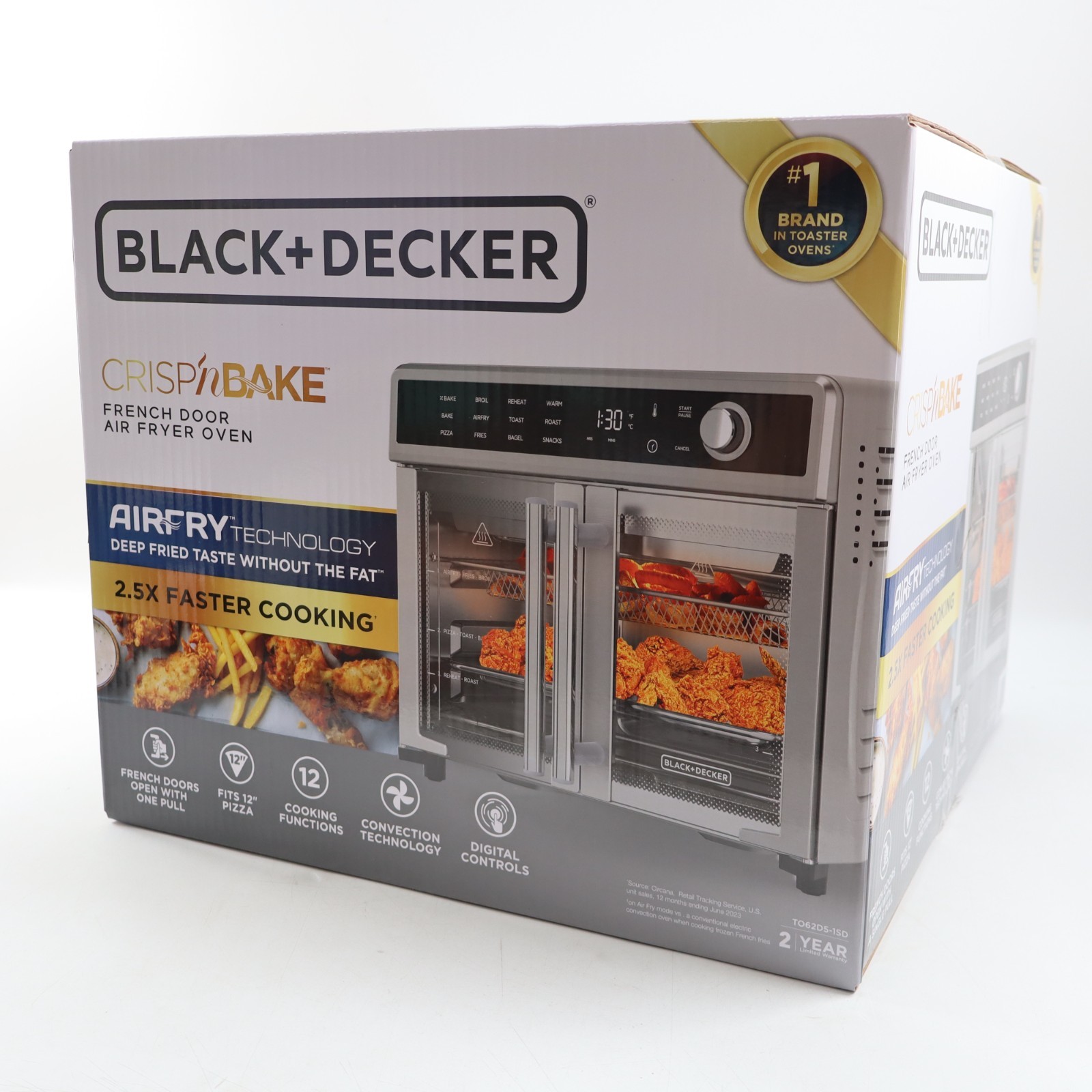 BLACK+DECKER Crisp 'N Bake Air Fryer Toaster Oven Combo, 12 in 1 Countertop
