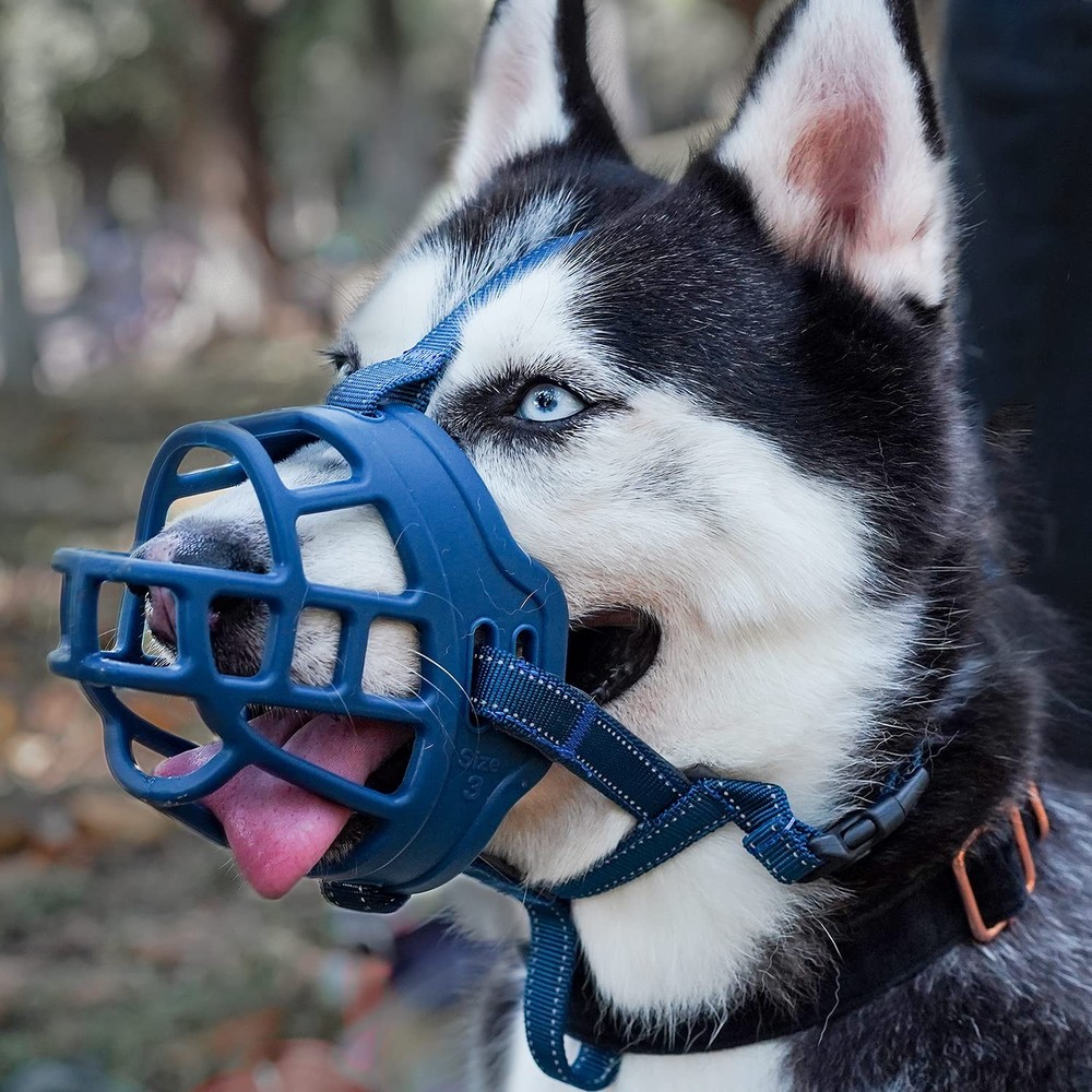 Large Soft Silicone Dog Muzzle Size 5 For Training Safe And Comfortable Use