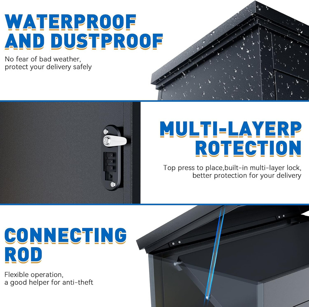 Package Delivery Boxes for Outside, Extra Large Parcel Drop Box with Combination