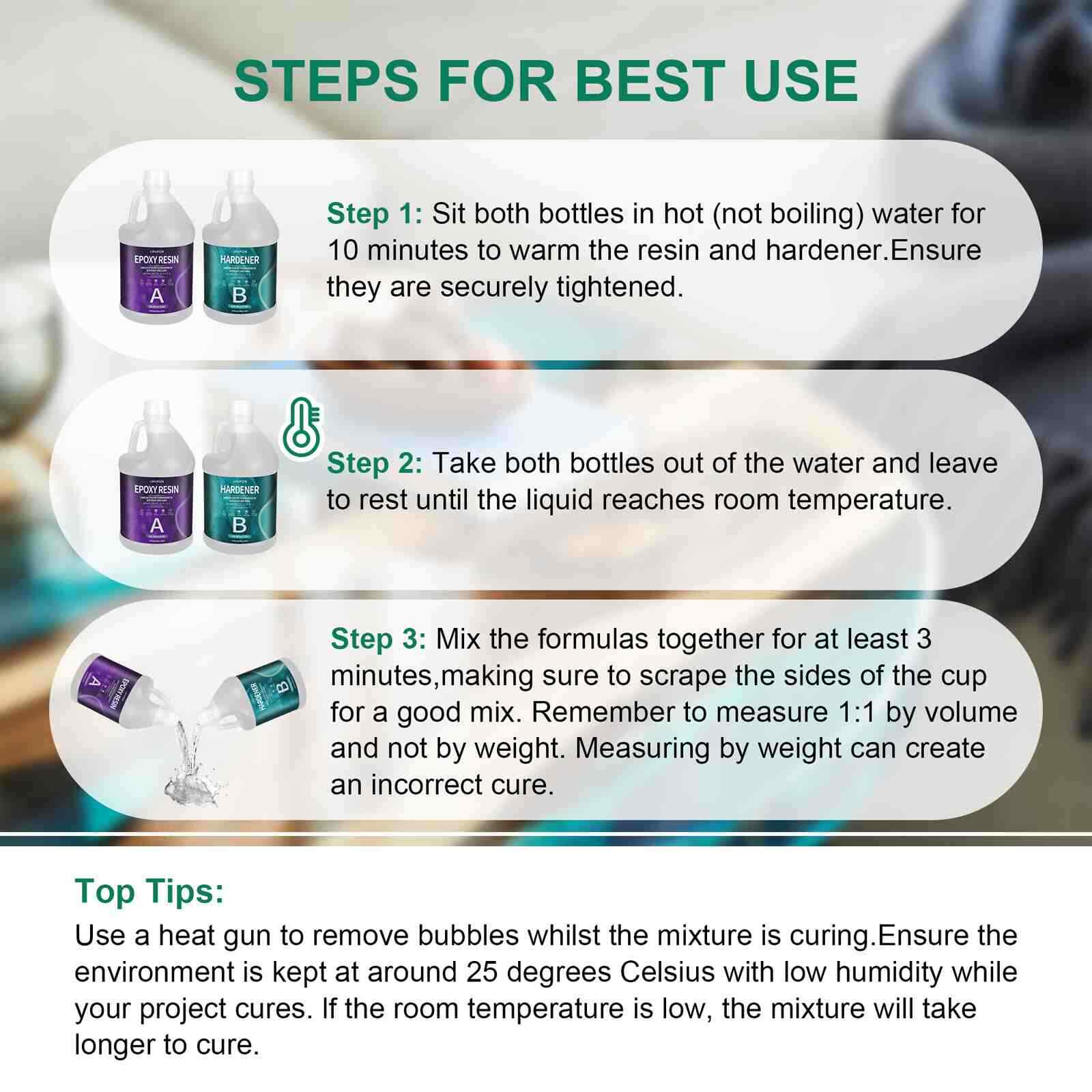 Crystal Clear Epoxy Resin - 1:1 16oz 32oz 64oz 1 Gallon Kit - FDA Compliant