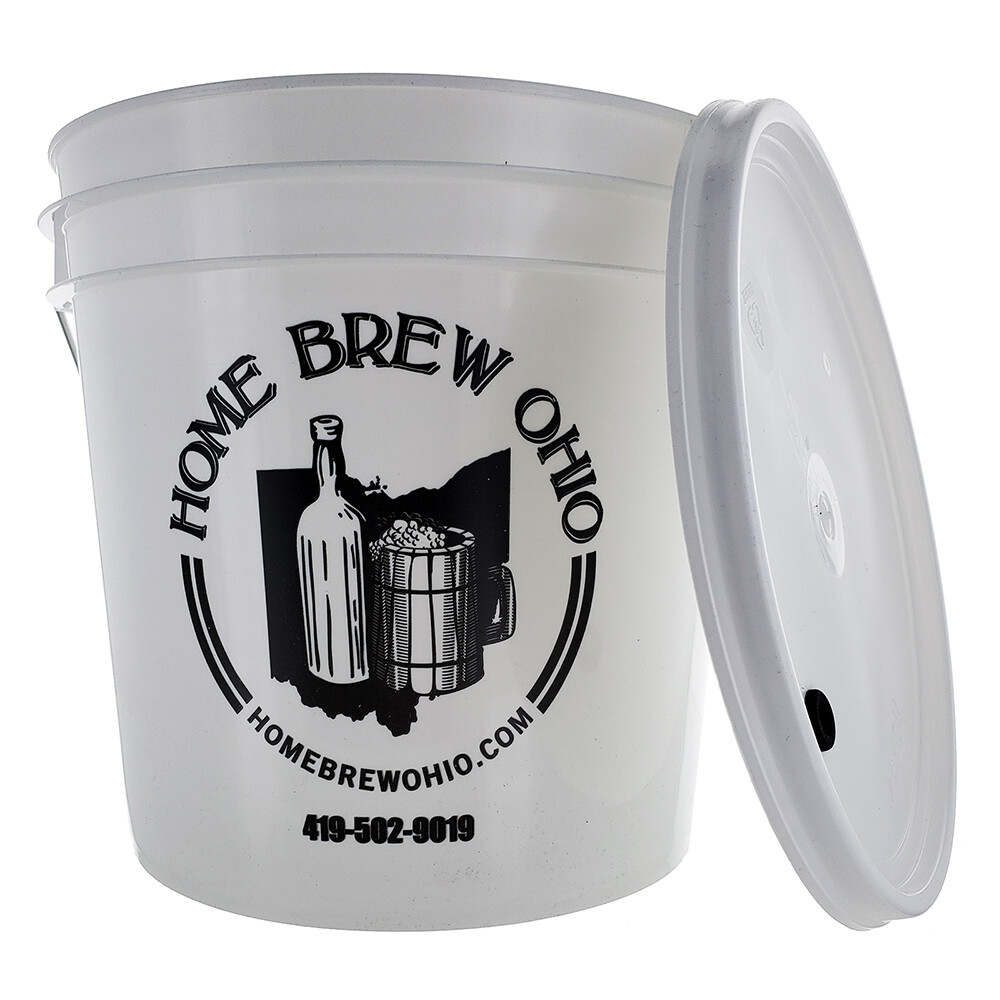 2 Gallon Plastic Fermenter w/ drilled lid