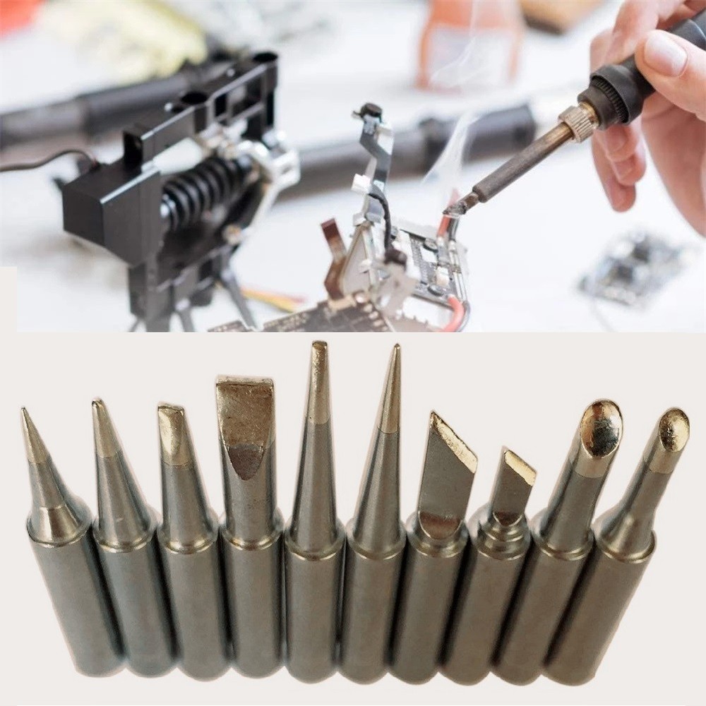 Set of 10 Replaceable Soldering Iron Tips 900M T Series Versatile Usage