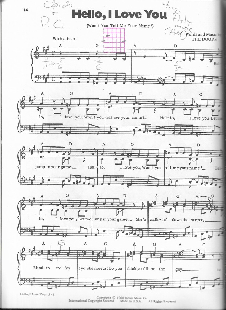 THE DOORS GREATEST HITS PIANO/VOCAL/CHORDS 1983 MUSIC BOOK & SEVERAL PHOTOS