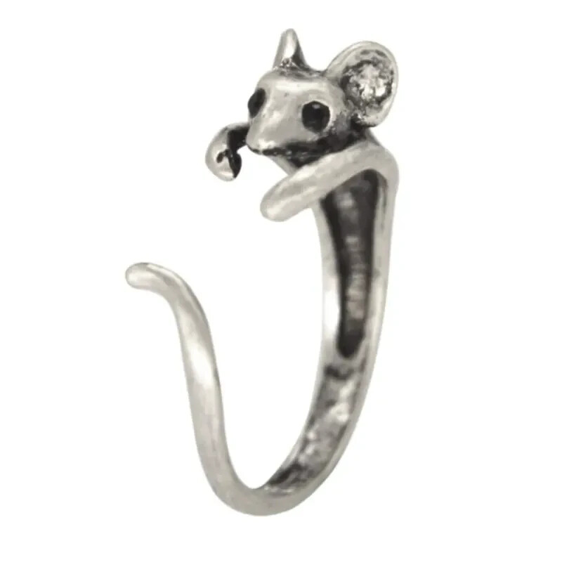 Cute Rat Adjustable Alloy Ring