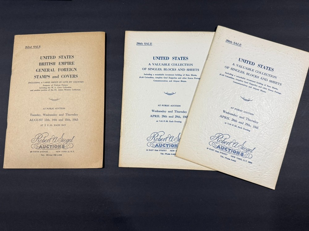 1963-65  Robert Siegel Auction Galleries Stamp Catalogs.....3 Items