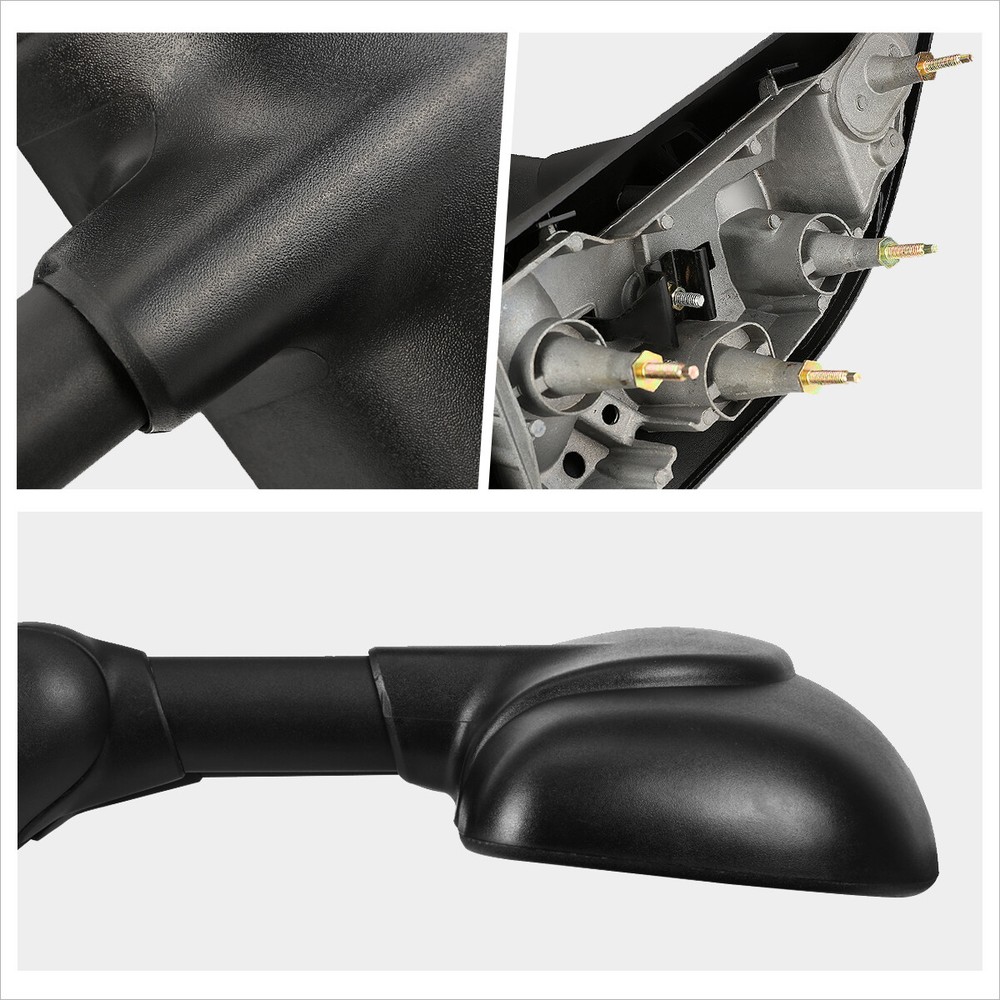 For 03-14 Ford E150-E550/Econoline Manual Telescoping Black Towing Mirror Pair
