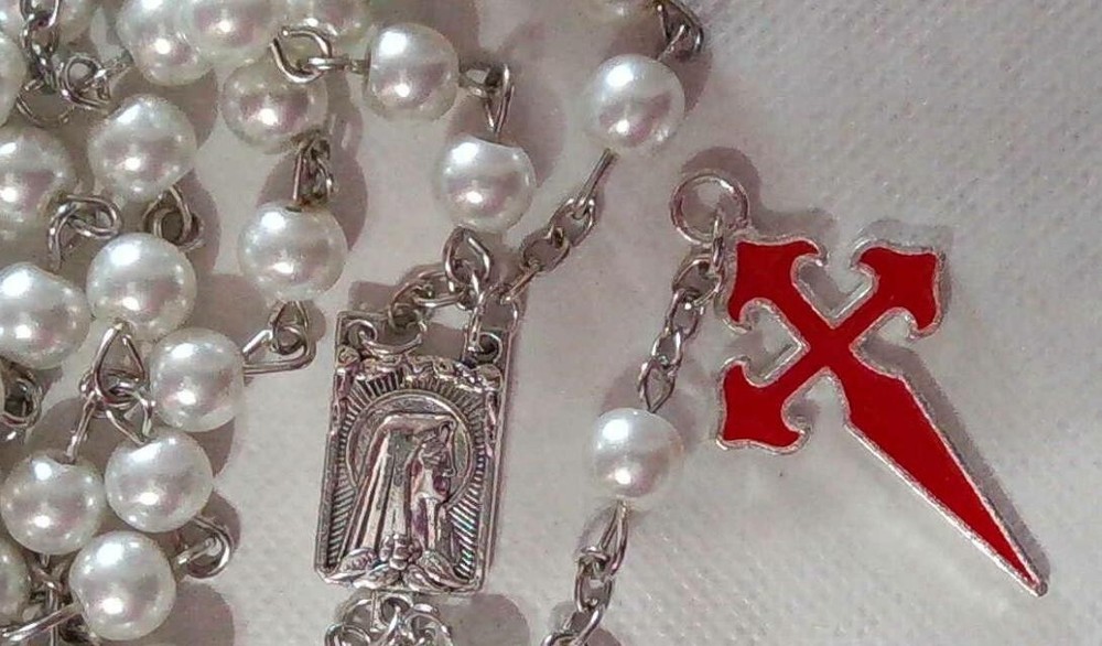 Catholic Rosary Silver and Pearls* CHARITY FUNDRAISER Convent Rosary n88