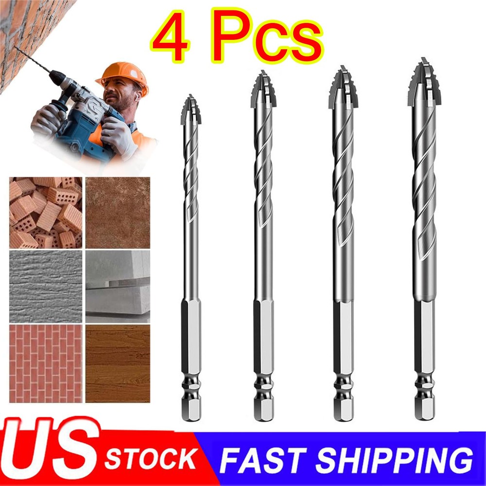 4X Eccentric Drill Bit Set Four-Flute Sawtooth Eccentric Drill Bit High Hardness