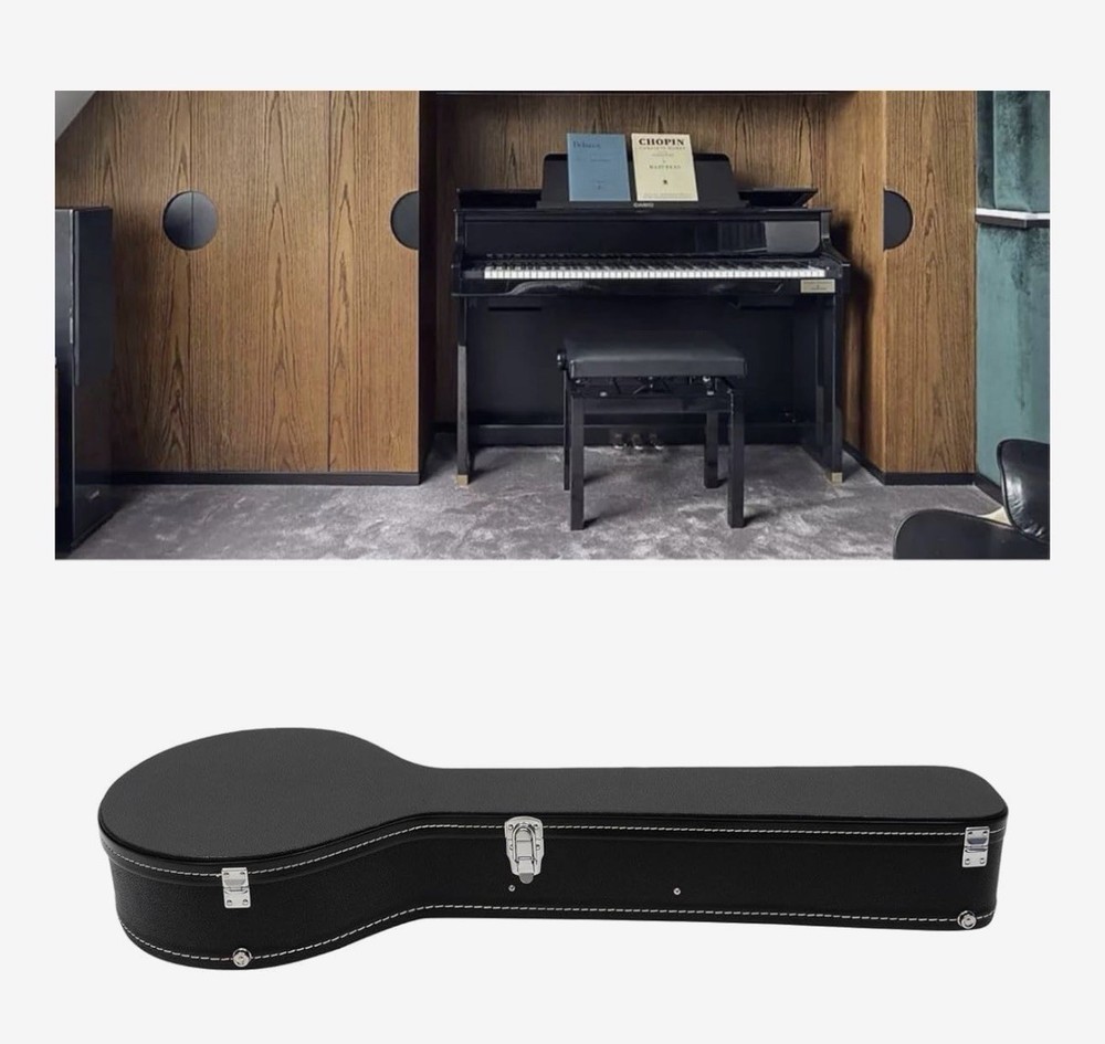 Banjo Storage Box,Multifunctional Protable Interior Padded Hardshel Case