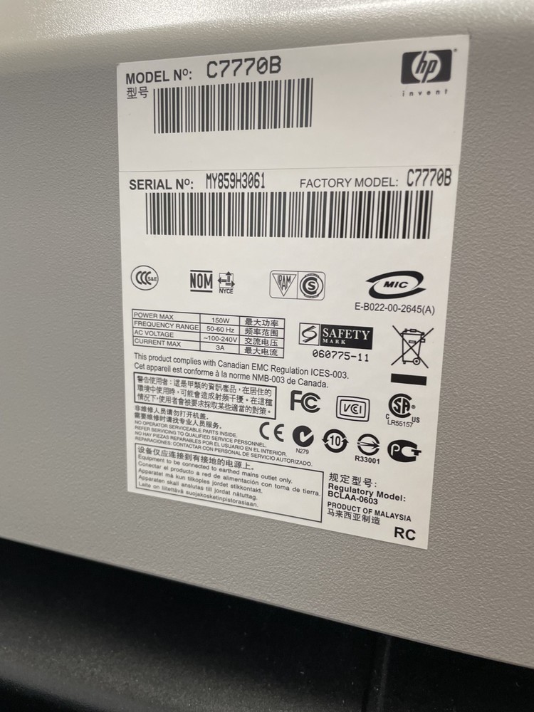 HP DesignJet 500ps Plotter 42" Roll Color Printer Wide Inkjet USB Network C7770B