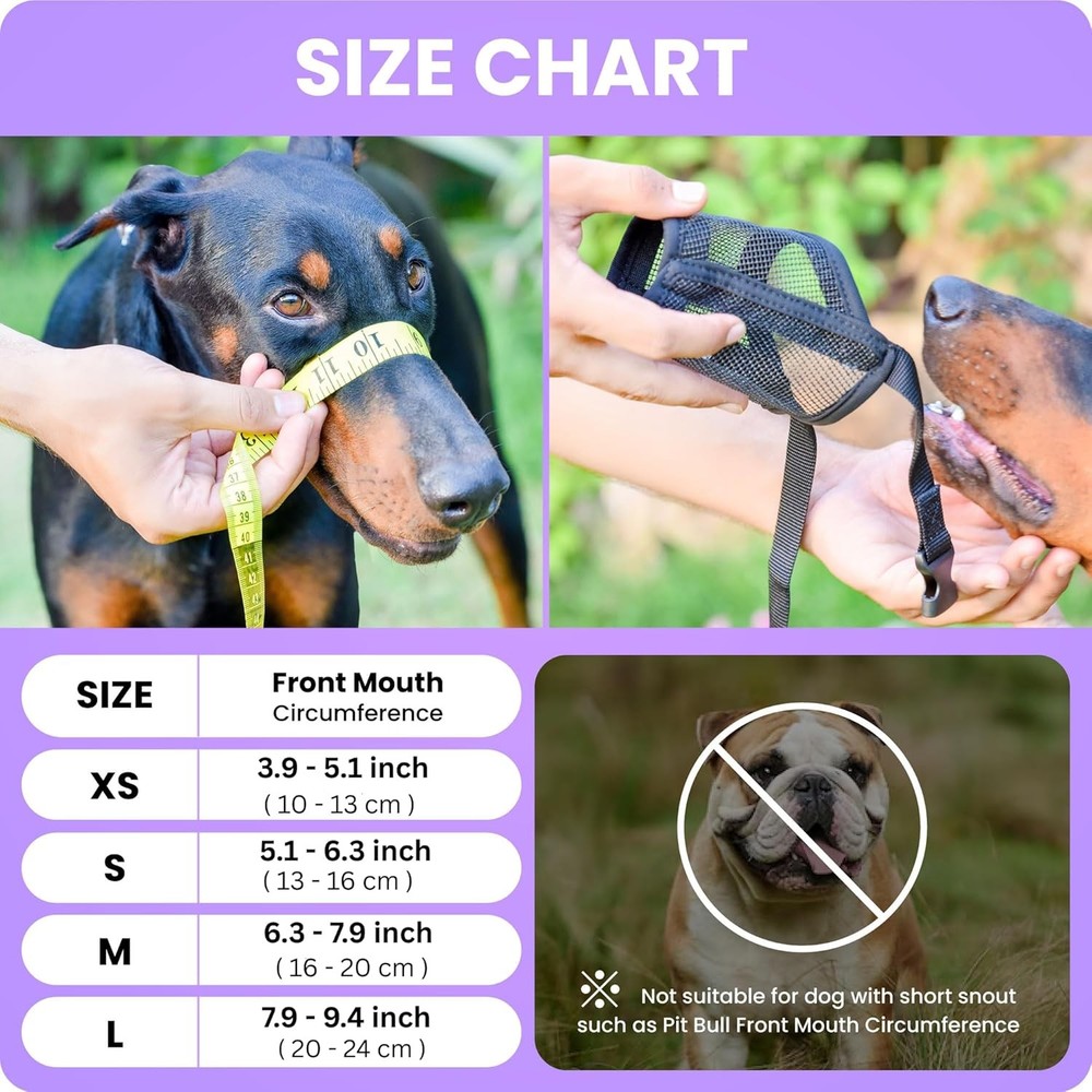 Dog Muzzle Small Dogs – Soft Air Mesh Small Dog Muzzle Breathable Muzzles to