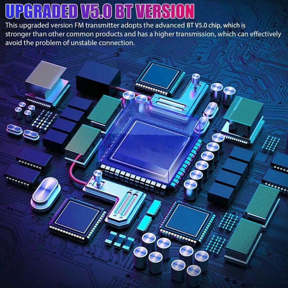 Fast Car Charger USB Cigarette Lighter Socket 2-Port Adapter Bluetooth FM MP3