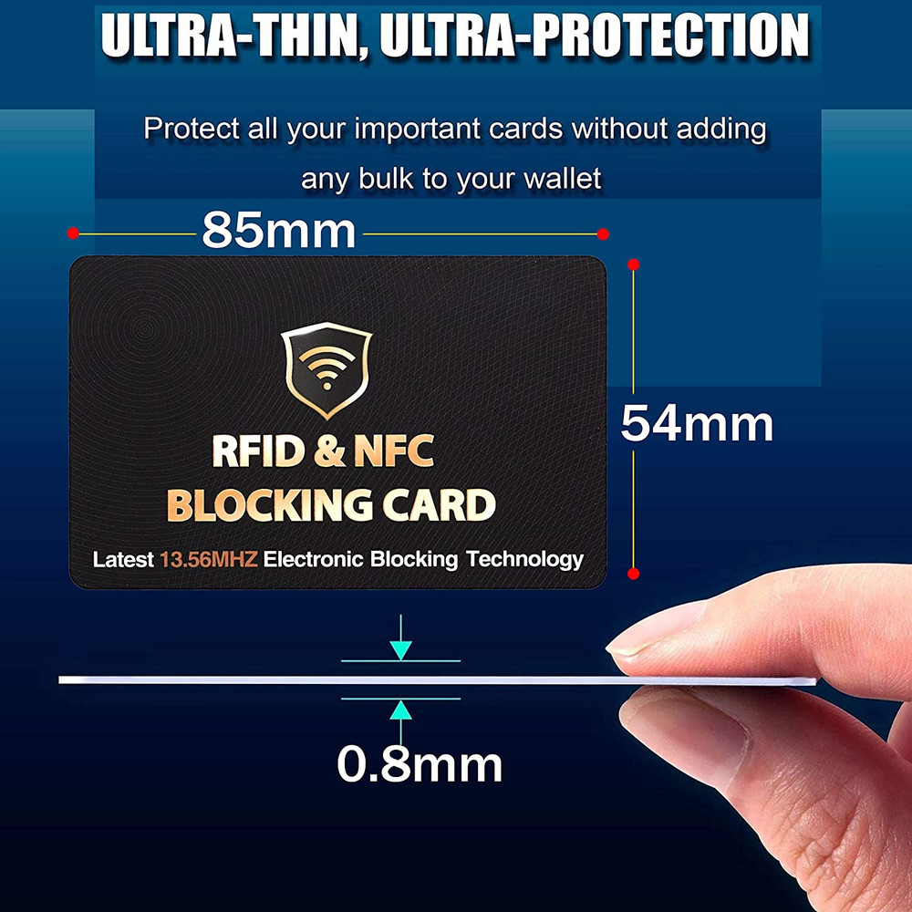 SAITECH IT RFID Blocking Cards - 5 Pack, Protects Entire Wallet, Black