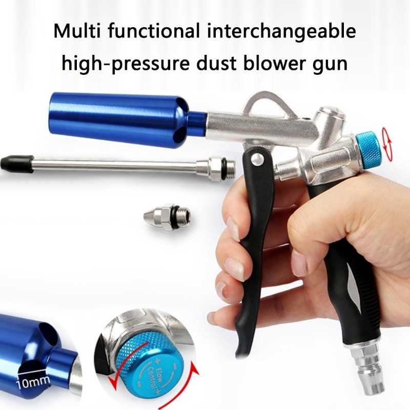 Air Blow Guns Duster Adjustable Airflows Nonslip Grip Quick Connects Function