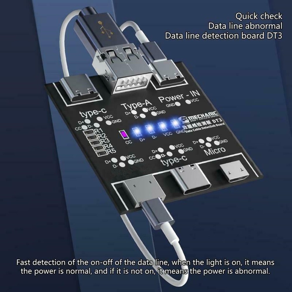 DT3 Data Cable Detection Board USB Cable Tester For iOS Android Type-C iPhone d