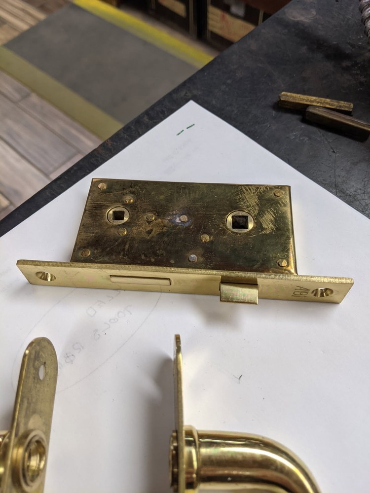 ABI solid brass mortise door latch assembly