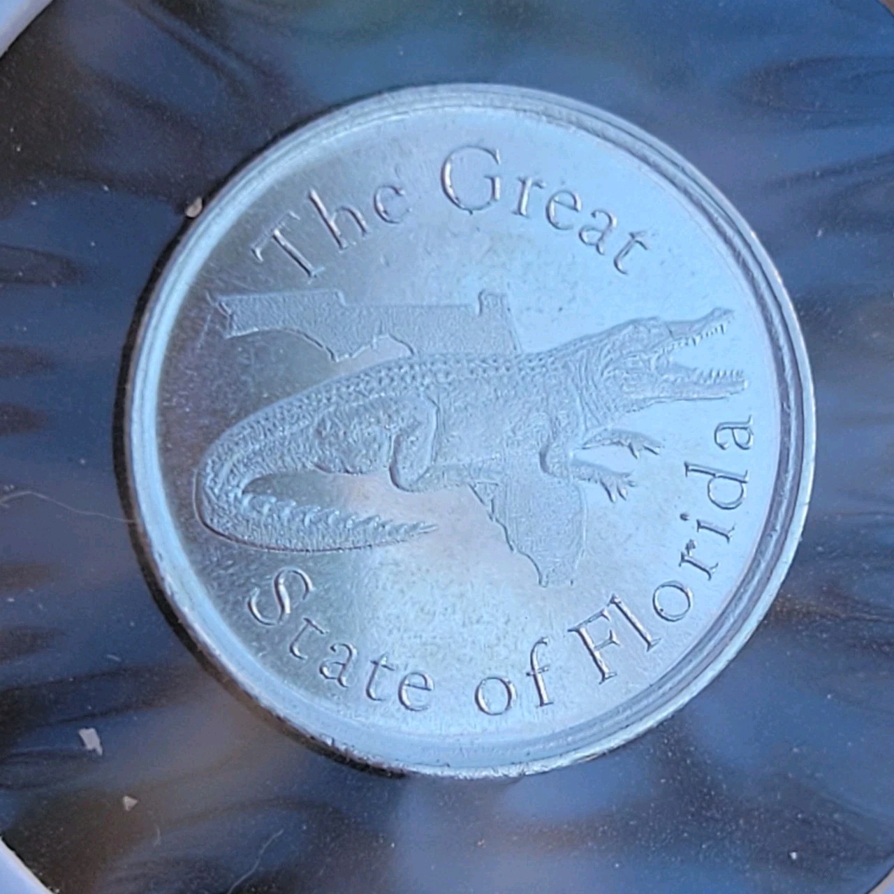 1 Gram .999  pure fine SILVER Art Bar ☆Florida☆ Gator