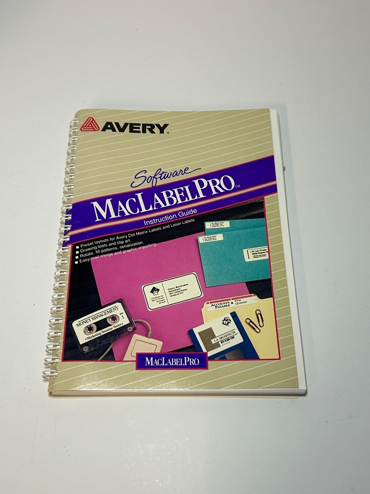 Avery - Mac Label Pro - Instruction Guide - 1991 Book Only