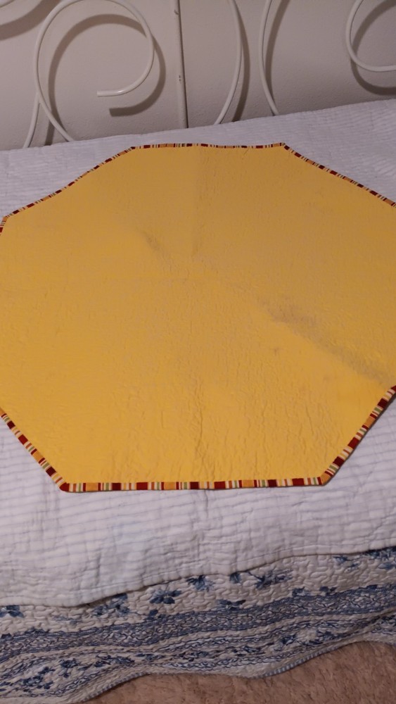 Handmade Quilted Table Cover Octagon Shape Vegetable Design