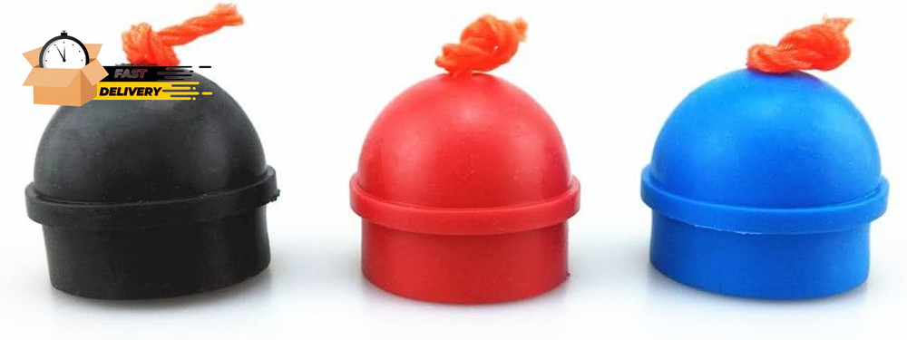 3Pcs Mix Color Rubber Pool Table Billiard Cue Chalk Holders with String