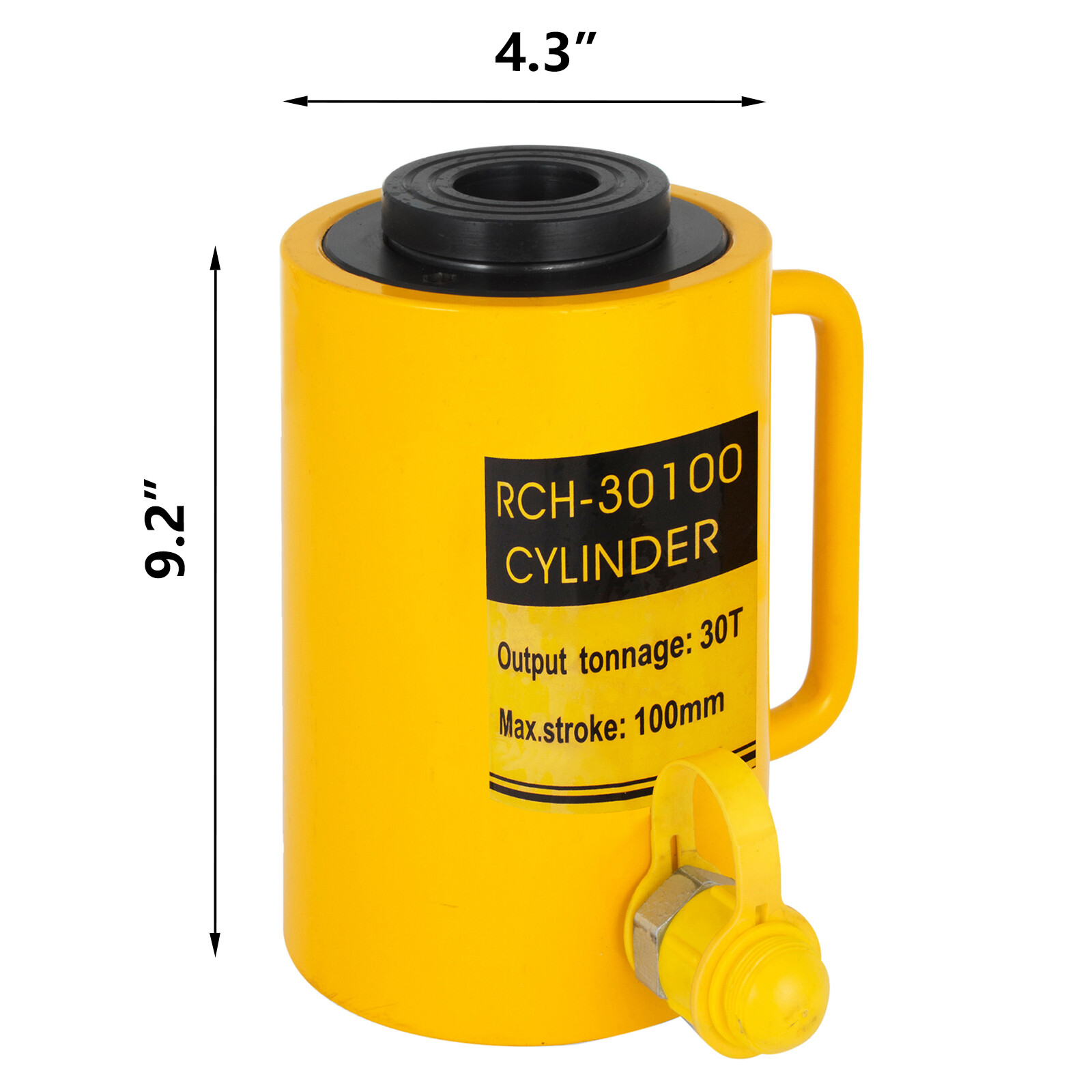 VEVOR Hollow Plunger 30Ton 4"Stoke/ 100mm Hydraulic Cylinder Jack Single Acting