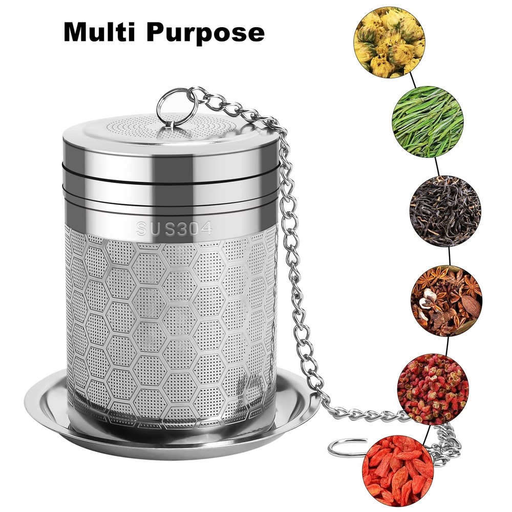 Large Tea Infusers for Loose Tea, Extra Fine Mesh Large Tea Strainer for Spic...