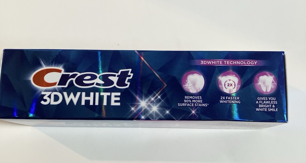 2 Pack Crest 3D White Advanced Radiant Mint Toothpaste 2.4 oz Each Exp. 2/28
