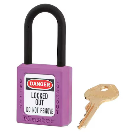Master Lock 406Prp Lockout Padlock, Keyed Different, Thermoplastic, Purple, 1