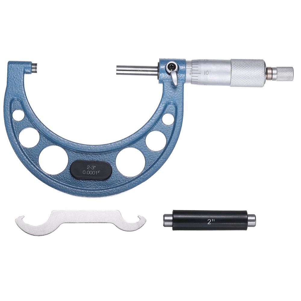 Outside Micrometer, 2-3inch Range 0.0001" Accuracy, Blue