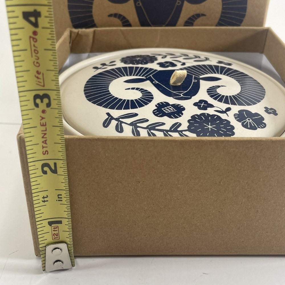 Fringe Aries Ceramic Round Trinket Box