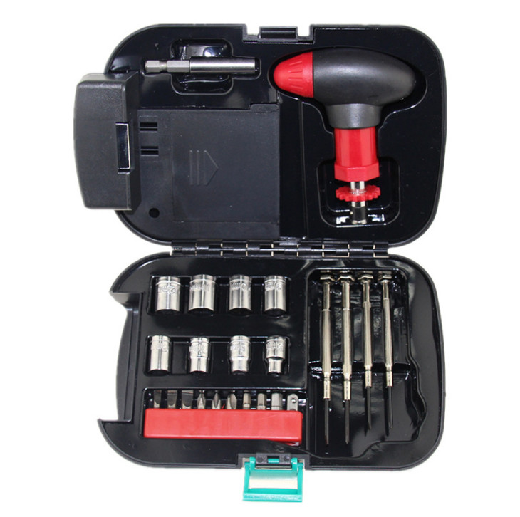 24pcs/set Outdoor Camping Flashlight Tool Set With Light Tool Box Hardware Tool
