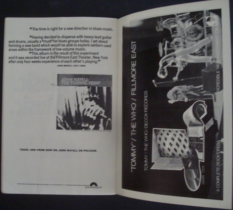 CSN&Y NEIL YOUNG FILLMORE EAST 1969 concert Program BILL GRAHAM