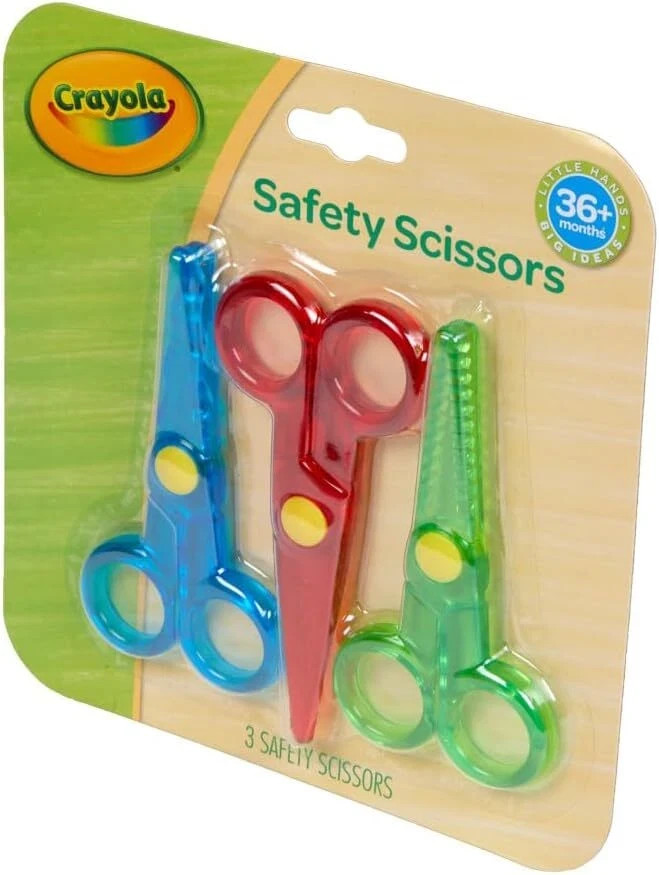 Crayola Toddler Safety Scissors 3 Pack Blunt Tip Training Scissors