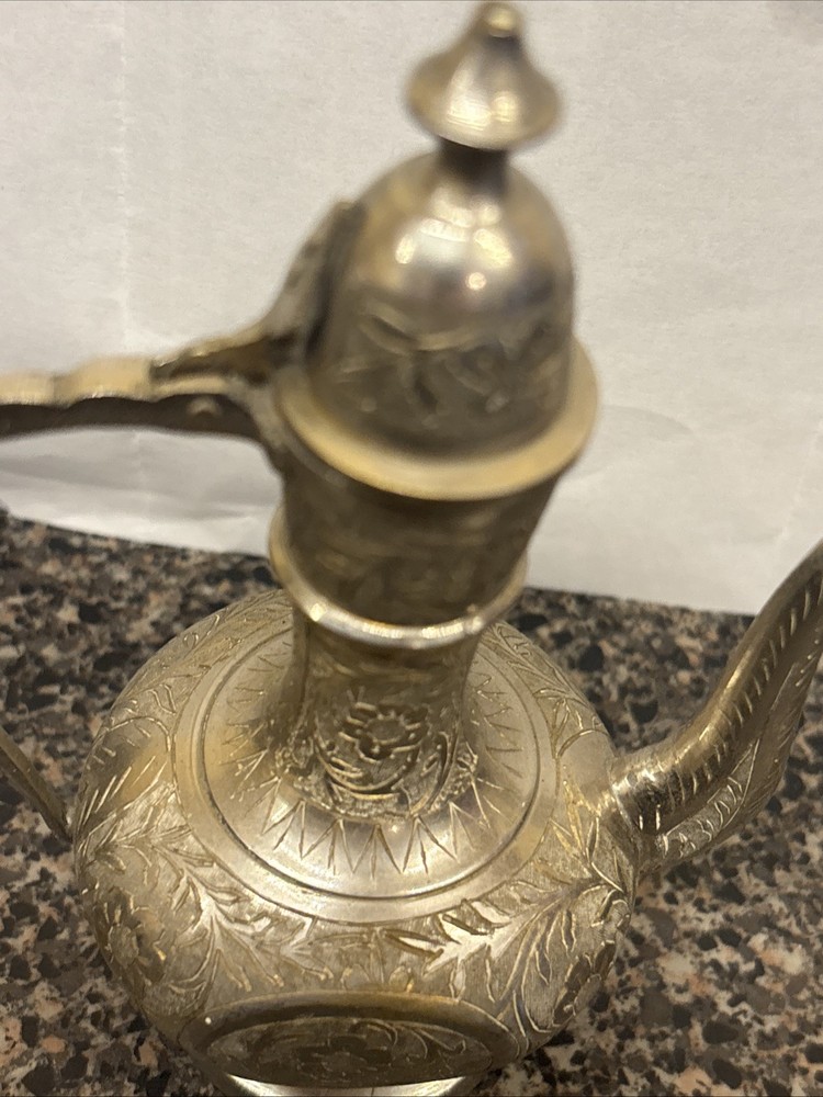 Vintage Solid Brass Mini Teapot; India; 5.5"