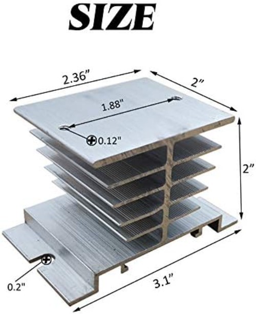 Compact Aluminum Heat Sink for Single Phase Solid State Relay - High Performance