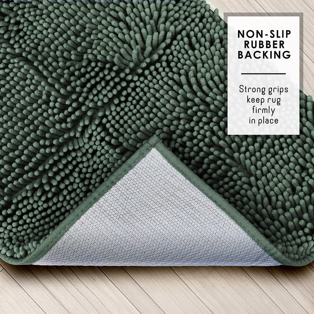 Bathroom Rug Set 2 Pcs, Chenille Bath Mat Set