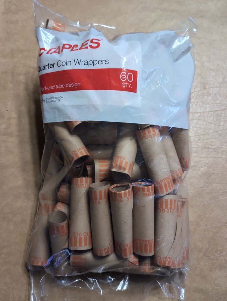 Quarter paper coin rolls 60 count